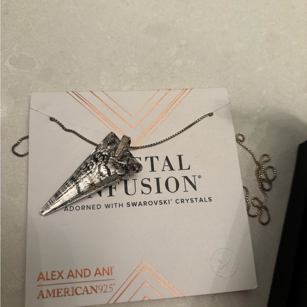 Brand New Alex And Ani crystal necklace. Sterling silver.